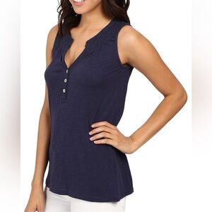 Lilly Pulitzer Size Large True Navy EssieTank. 100% Cotton. NWOT
